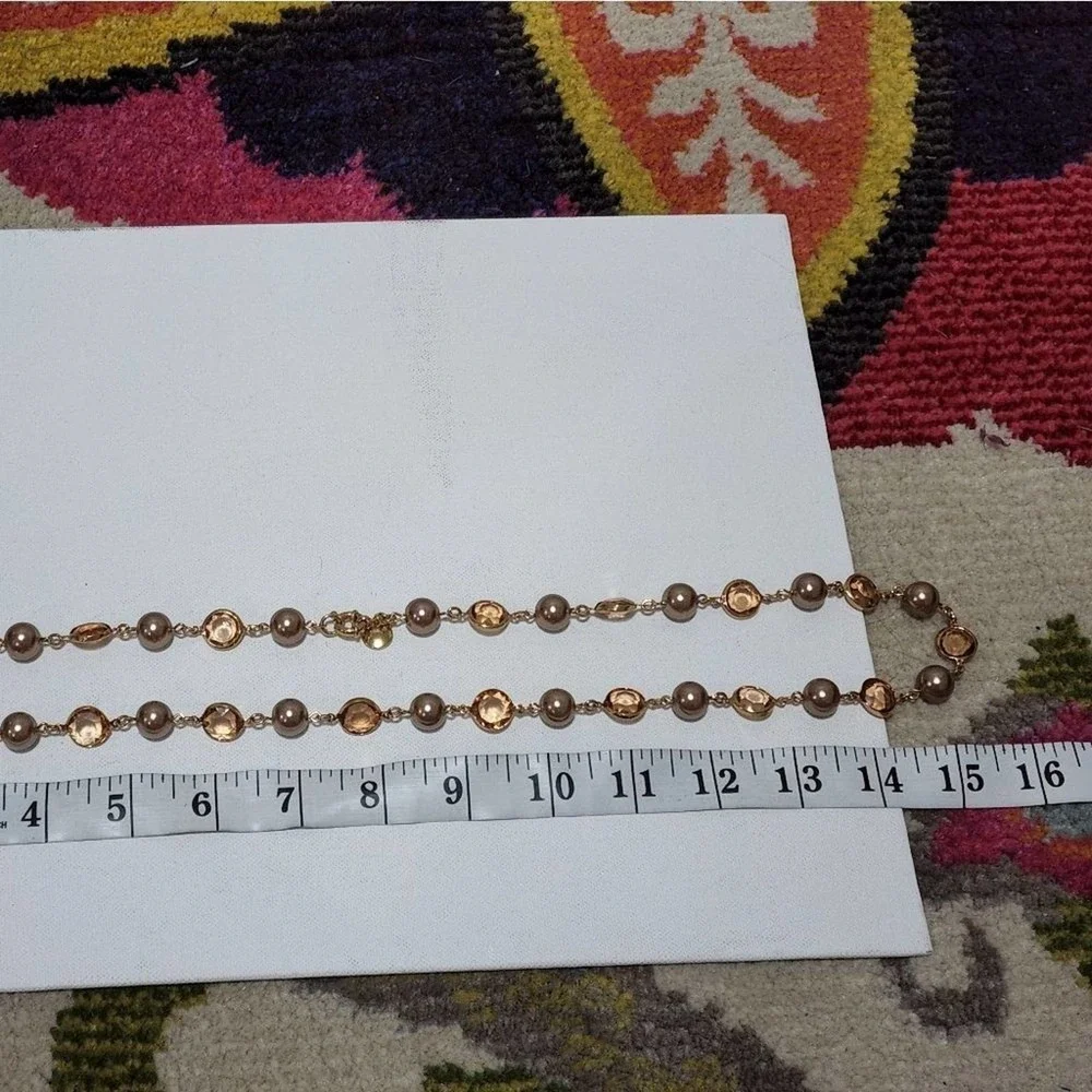 J. Crew jeweled and beaded neutral colors long‎ necklace